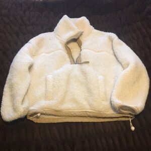 Abercrombie & Fitch cream half zip Sherpa